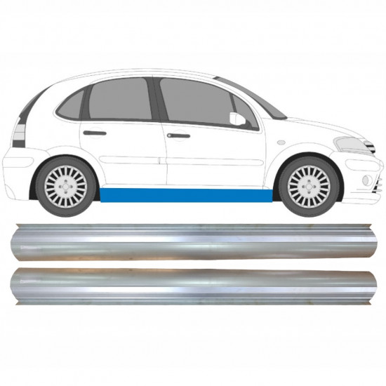 Reparatie dorpel voor Citroen C3 2002-2010 / Links + Rechts / Set 6443