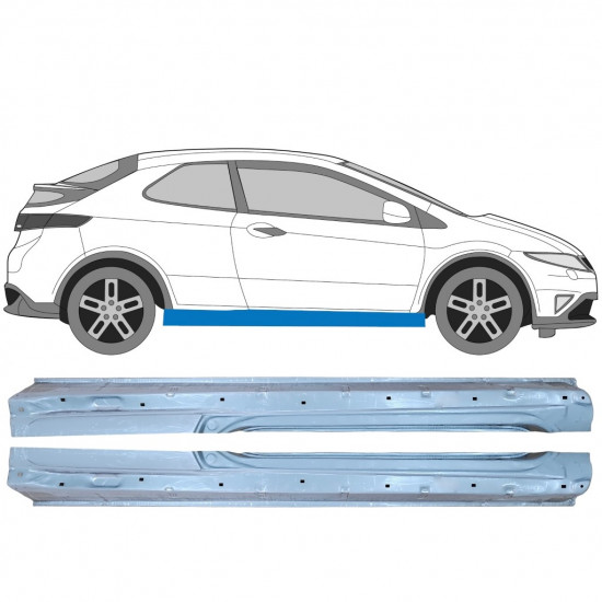 Reparatie dorpel voor Honda Civic 2005-2011 / Links + Rechts / Set 10093