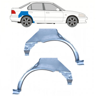 Reparatiepaneel achterspatbord voor Honda Civic 1995-2001 / Links + Rechts / Set 9801