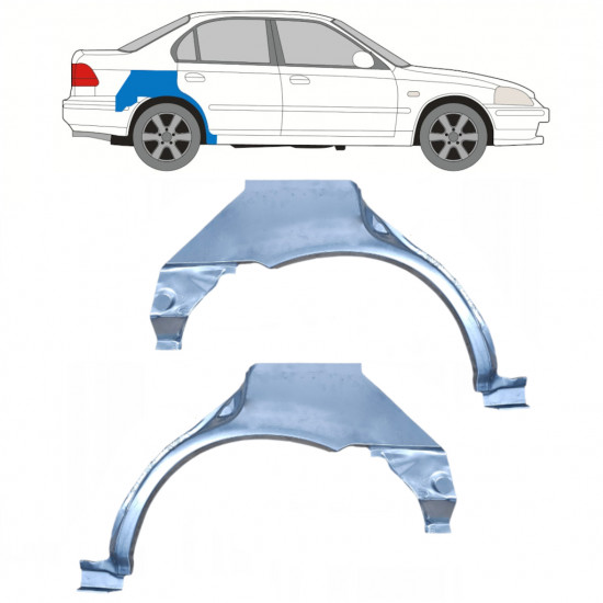 Reparatiepaneel achterspatbord voor Honda Civic 1995-2001 / Links + Rechts / Set 9801