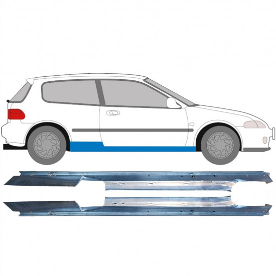 HONDA CIVIC 1991-1995 3 DEUR DORPEL REPARATIEPANEEL / SET