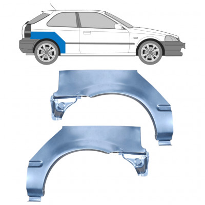 Reparatiepaneel achterspatbord voor Honda Civic 1995-2000 / Links + Rechts / Set 9163