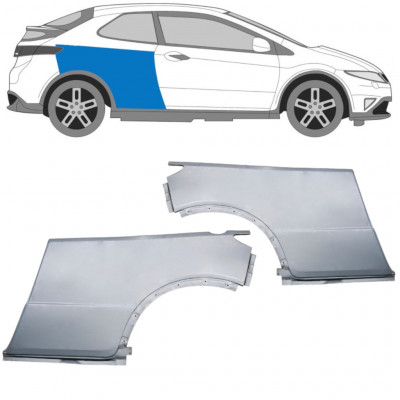 Reparatiepaneel achterspatbord voor Honda Civic 2005-2011 / Links + Rechts / Set 9617