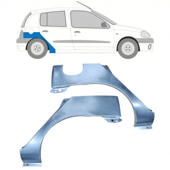 Reparatiepaneel achterspatbord voor Renault Clio 1998-2012 / Links + Rechts / Set 9682