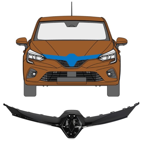Grill lijst voor Renault Clio V 2019- 16235