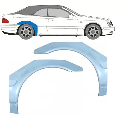 Reparatiepaneel achterspatbord voor Mercedes CLK A208 Cabrio 1997-2003 / Rechts / CABRIO 16004