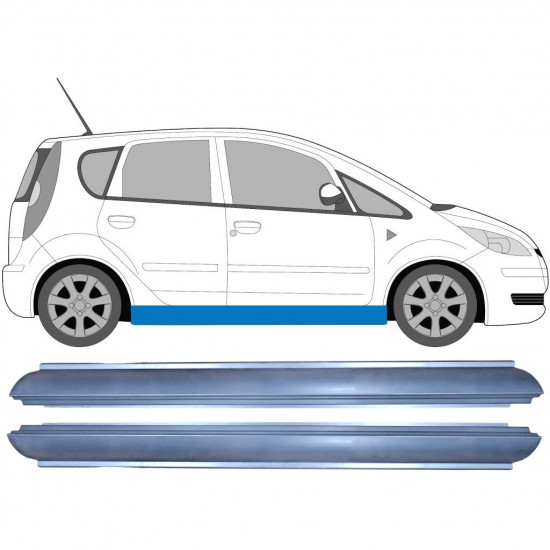 Reparatie dorpel voor Mitsubishi Colt 2004-2012 / Links = Rechts (symmetrisch) / Set 10282