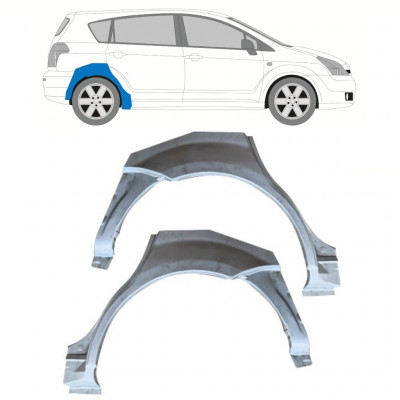 Reparatiepaneel achterspatbord voor Toyota Corolla Verso 2004-2009 / Links + Rechts / Set 9912
