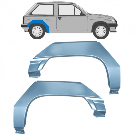 OPEL CORSA A 1982-1993 3 DEUR WIELKAST REPARATIE PANEEL / SET