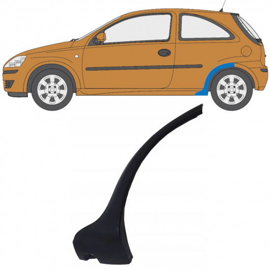 OPEL CORSA 2003-2010 REPARATIEPANEEL WIELKAST DEKKING / LINKS