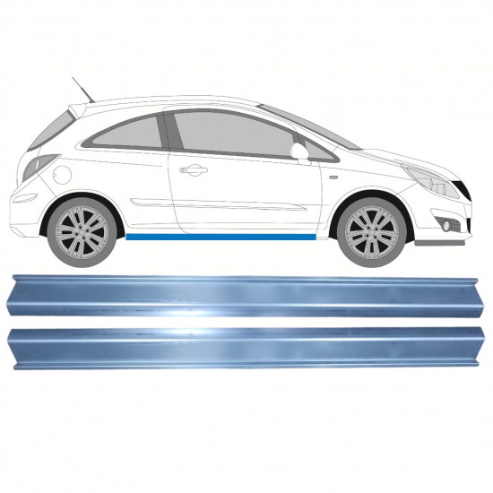 Reparatie dorpel voor Opel Corsa D 2006-2015 / Links = Rechts (symmetrisch) / Set 9546