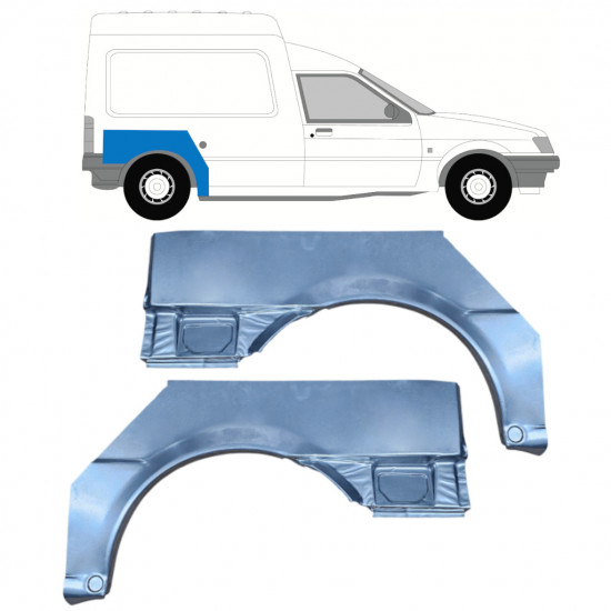 Reparatiepaneel achterspatbord voor Ford Courier 1989-1995 / Links + Rechts / Set 10255