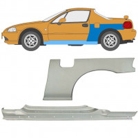 Volledige dorpel + reparatiepaneel achter spatbord voor Honda Civic CRX Del Sol 1992-1998 / Links 11144