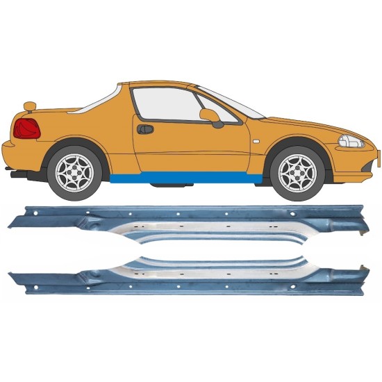 Volledige dorpel voor Honda Civic Del Sol 1992-1998 / Links + Rechts / Set 10537