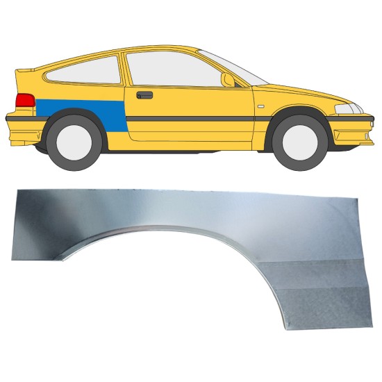 Reparatiepaneel achterspatbord voor Honda CRX 1987-1992 / Rechts 16337