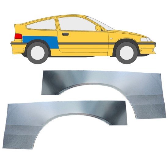 Reparatiepaneel achterspatbord voor Honda CRX 1987-1992 / Links + Rechts / Set 16339