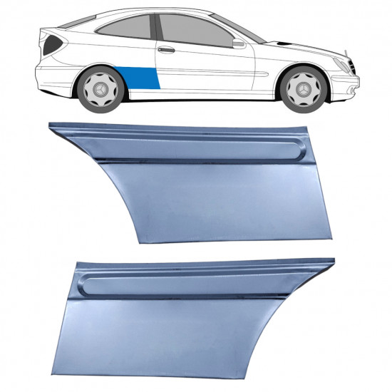 Reparatiepaneel achterspatbord voor Mercedes CL203 2000-2008 / Links + Rechts / Set 9619