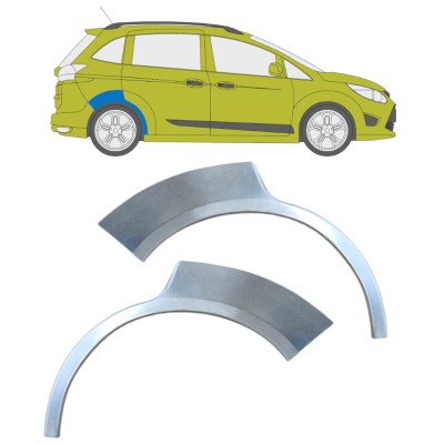 Reparatiepaneel achterspatbord voor Ford C-Max 2010-2019 Grand / Links + Rechts / Set 15875