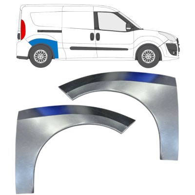 Reparatiepaneel achterspatbord voor Fiat Doblo 2010-2022 / Links + Rechts / Set 15038