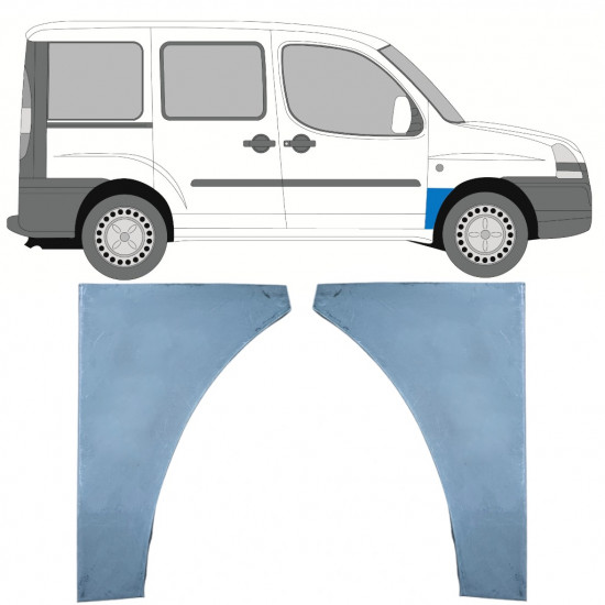 Reparatiepaneel voorspatbord voor Fiat Doblo 2001-2010 / Links + Rechts / Set 9739