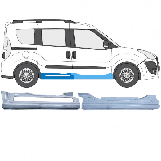 Reparatie dorpel voor Fiat Doblo 2010- / Opel Combo D / Rechts 12747