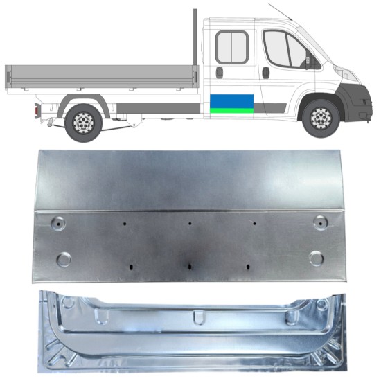 Binnen + buiten reparatiepaneel achter deur voor Fiat Ducato 2006-2026 / Links = Rechts (symmetrisch) / Set 16395
