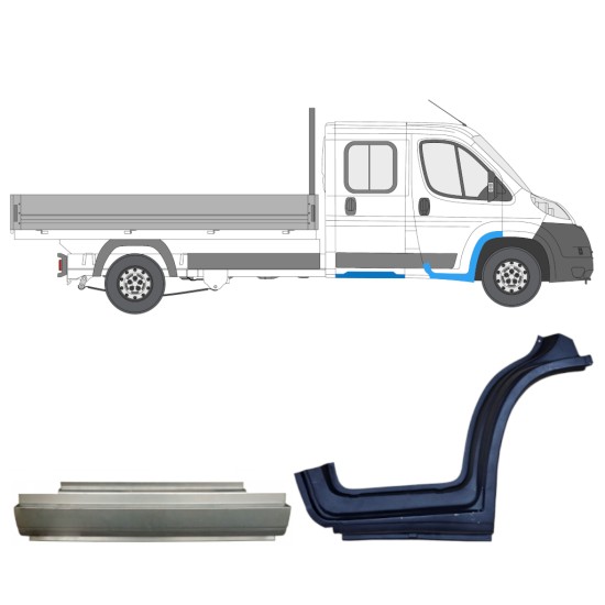 Reparatiepaneel set voor Fiat Ducato 2006-2014 / Rechts / Dubbele cabine / 14796 Reparatiepaneel set voor Fiat Ducato 2006-2014 / Rechts / Dubbele cabine / 14796