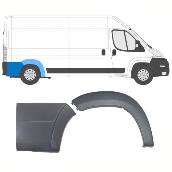 Set sierlijsten achter wielkast voor Fiat Ducato Boxer Relay 2006-2018 / Rechts /  8472