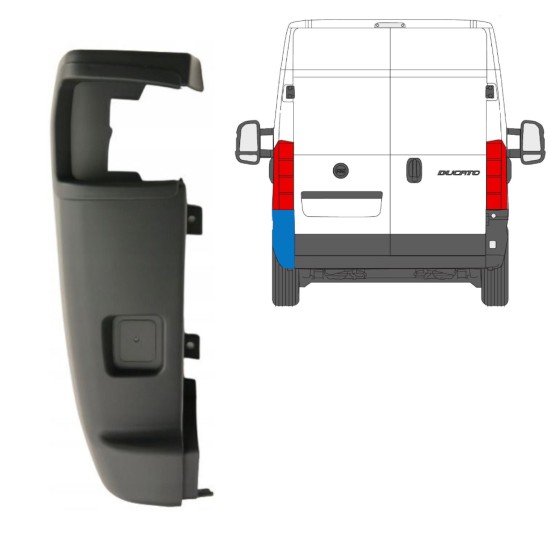Hoek achterbumper 270 graden voor Citroen Jumper 2006-2018 / Links 16120