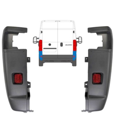 Hoek achterbumper 270 graden voor Fiat Ducato 2006-2018 / Links + Rechts / Set 9835
