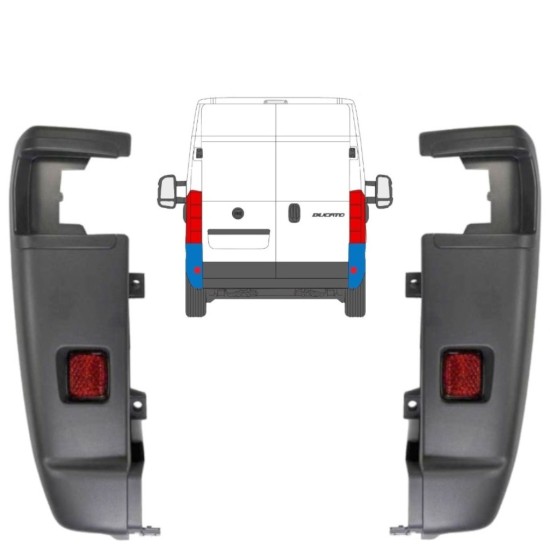 Hoek achterbumper 270 graden voor Fiat Ducato 2006-2018 / Links + Rechts / Set 9835
