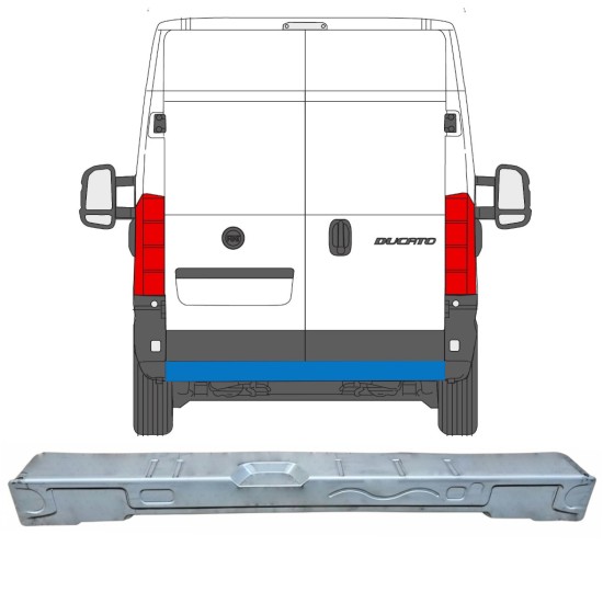 Reparatiepaneel achterbumper versterking voor Fiat Ducato 2006-2026 16869