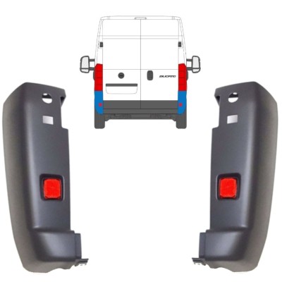 Hoek achterbumper + reflectorlamp voor Fiat Ducato 2006-2018 / Links + Rechts / Set 9935