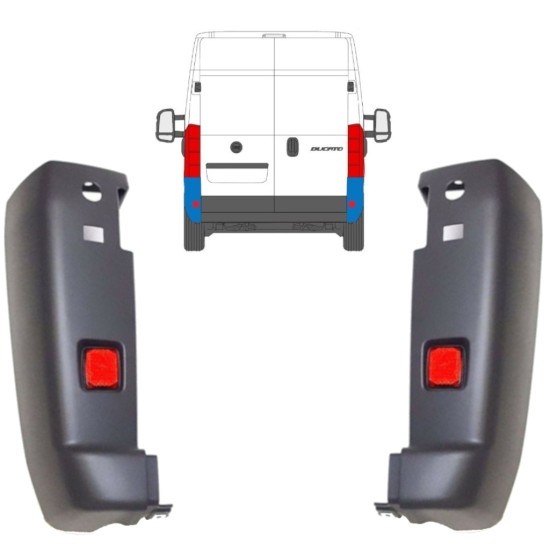 Hoek achterbumper + reflectorlamp voor Peugeot Boxer 2006-2018 / Links + Rechts / Set 14082