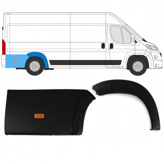 Set sierlijsten achter wielkast met lamp voor Fiat Ducato Boxer Relay 2018- / Rechts /  10239