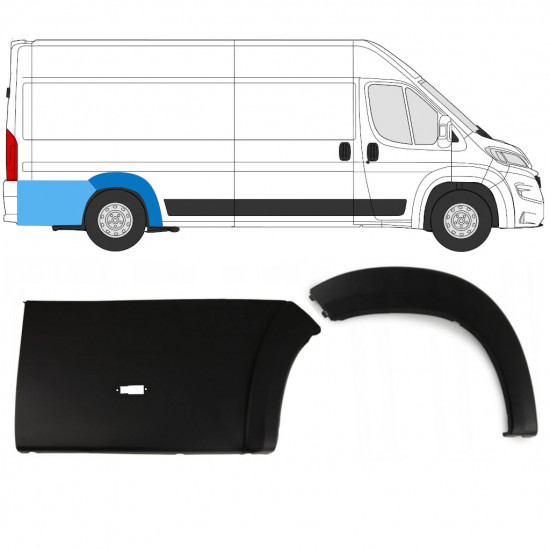 Set sierlijsten achter wielkast voor Fiat Ducato Boxer Relay 2018- / Rechts /  8587