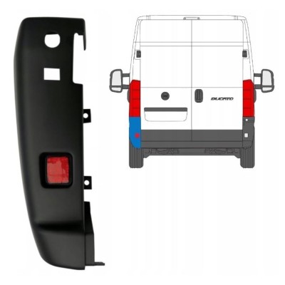 Hoek achterbumper 180 graden voor Citroen Jumper 2018- / Links 16035