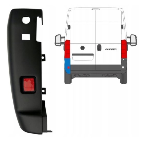 Hoek achterbumper 180 graden voor Citroen Jumper 2018- / Links 16035