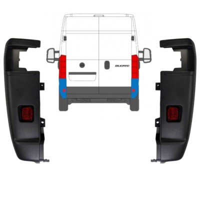 Hoek achterbumper 270 graden voor Citroen Jumper 2018- / Links + Rechts / Set 13226
