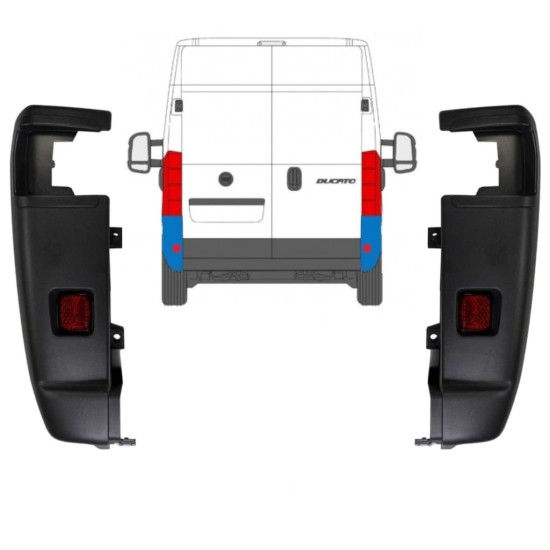 Hoek achterbumper 270 graden voor Citroen Jumper 2018- / Links + Rechts / Set 13226
