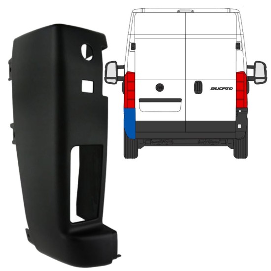 Hoek achterbumper 180 graden voor Citroen Jumper 2018- / Links 15424