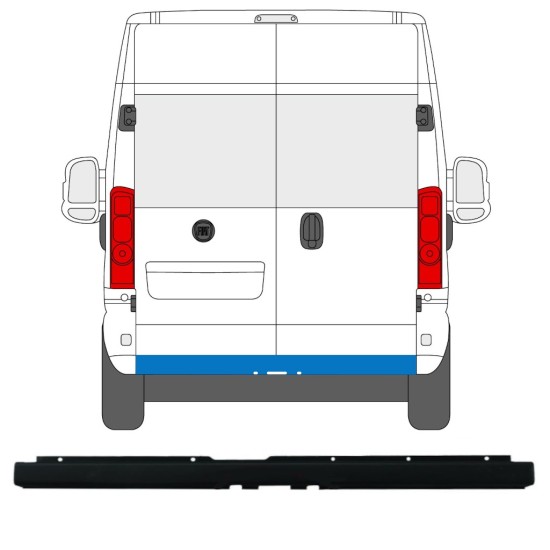 Achterbumper met opening voor trekhaak voor Opel Movano 2021- 16167