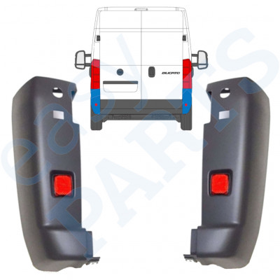 FIAT DUCATO 2006-2018 ACHTERBUMPER + REFLECTERENDE LICHT / SET