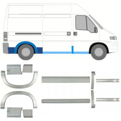 FIAT DUCATO BOXER RELAY LANGE WIELBASIS 1994-2006 DORPEL REPARATIEPANEEL WIELKAST REPARATIE PANEEL / SET