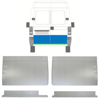 Binnen + buiten reparatiepaneel achter deur voor Citroen Jumper 1994-2006 / Links + Rechts / Set 14456