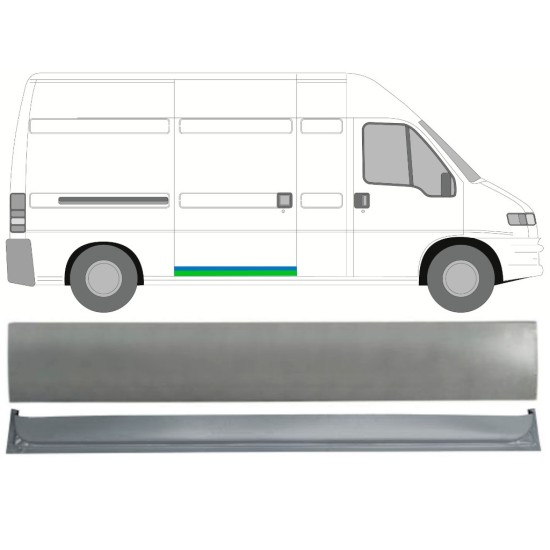 Binnen + buiten reparatiepaneel schuifdeur voor Peugeot Boxer 1994-2006 / Rechts 16172