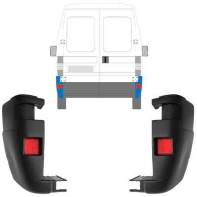 Achterbumper hoek voor Peugeot Boxer 2002-2006 / Links + Rechts / Set 13221