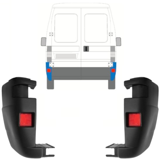 Achterbumper hoek voor Fiat Ducato 2002-2006 / Links + Rechts / Set 9816