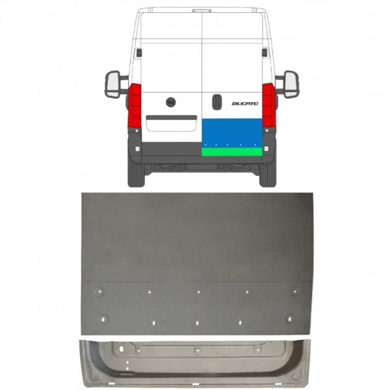 Reparatie plaatwerk achterste deuren  voor Fiat Ducato 2006- / Rechts / Set 11680