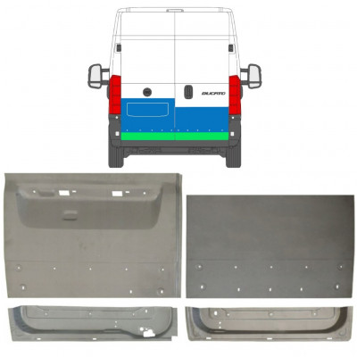 Reparatie plaatwerk achterste deuren  voor Fiat Ducato 2006- / Set 11682